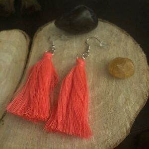 Handmade Brand New Pink Tassel Earrings.